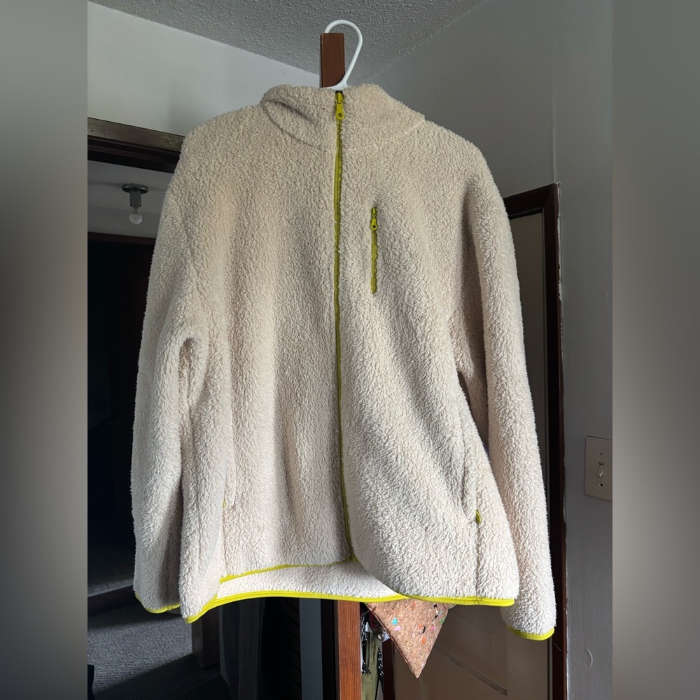 Girlfriend Collective Cream Recycled Full Zip Fleece
